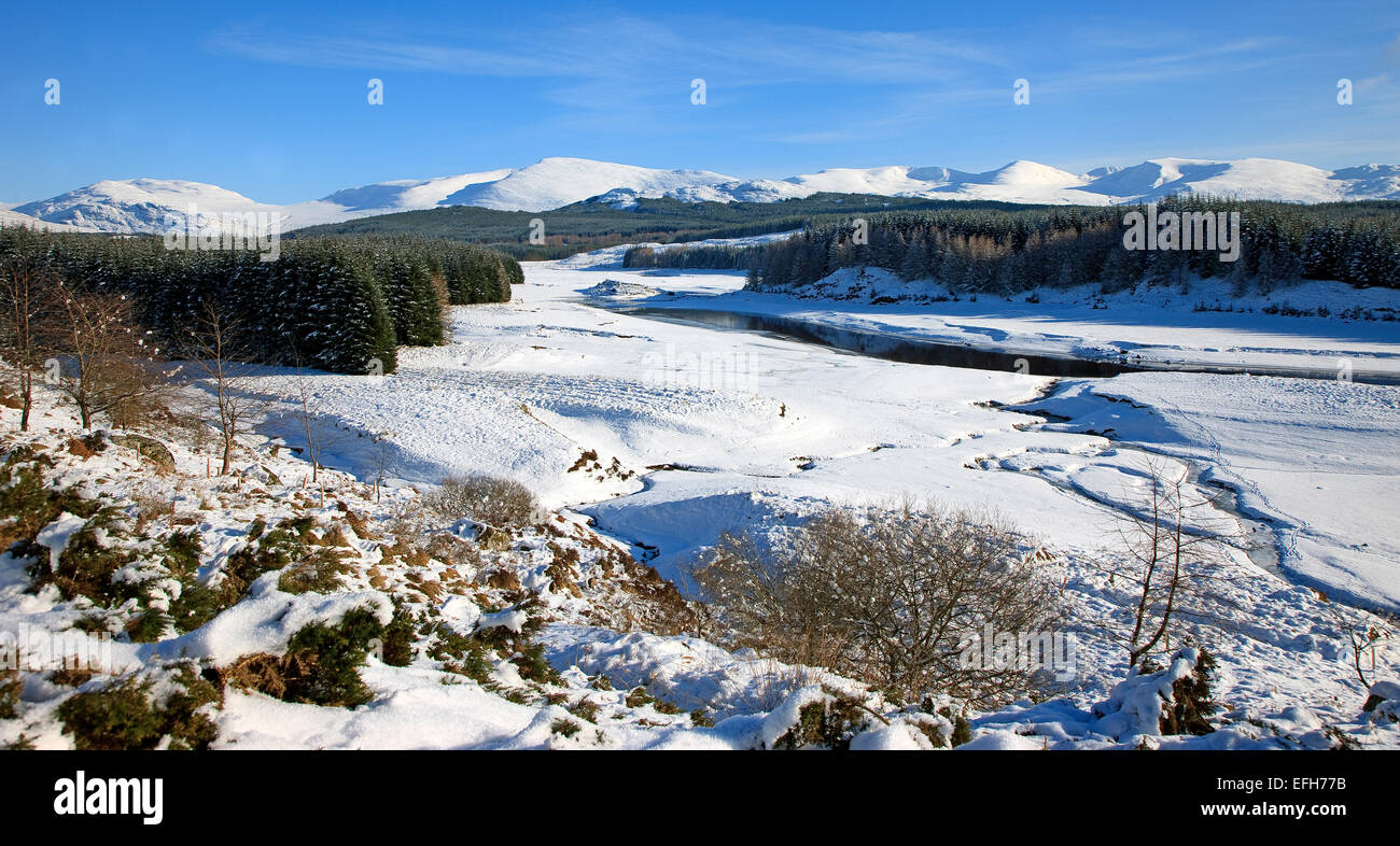 Winter-Szene in Glen Spean, Inverness-shire Stockfoto