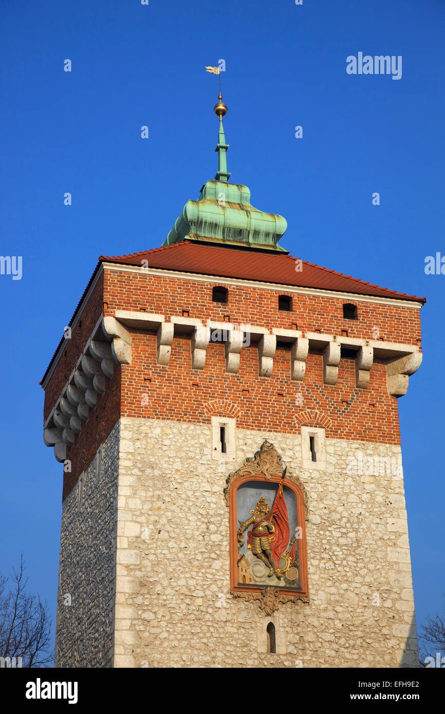 St. Florians Tor, Krakau, Polen, Europa Stockfoto