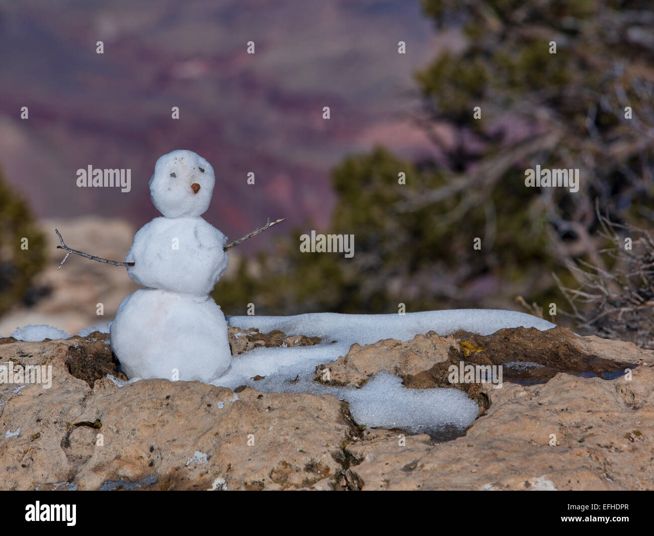 Grand Canyon, Arizona, Frosty der Schneemann-Schlucht Stockfoto
