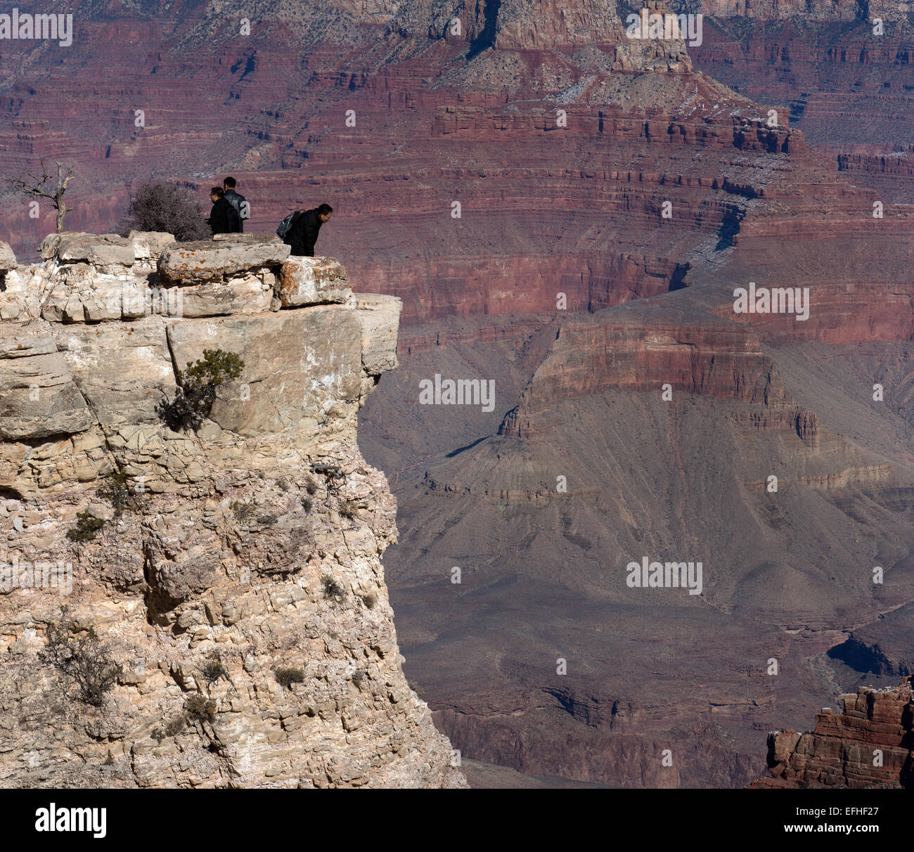 Grand Canyon, Arizona, Tourist am Rande des Fluss-Schlucht-panorama Stockfoto