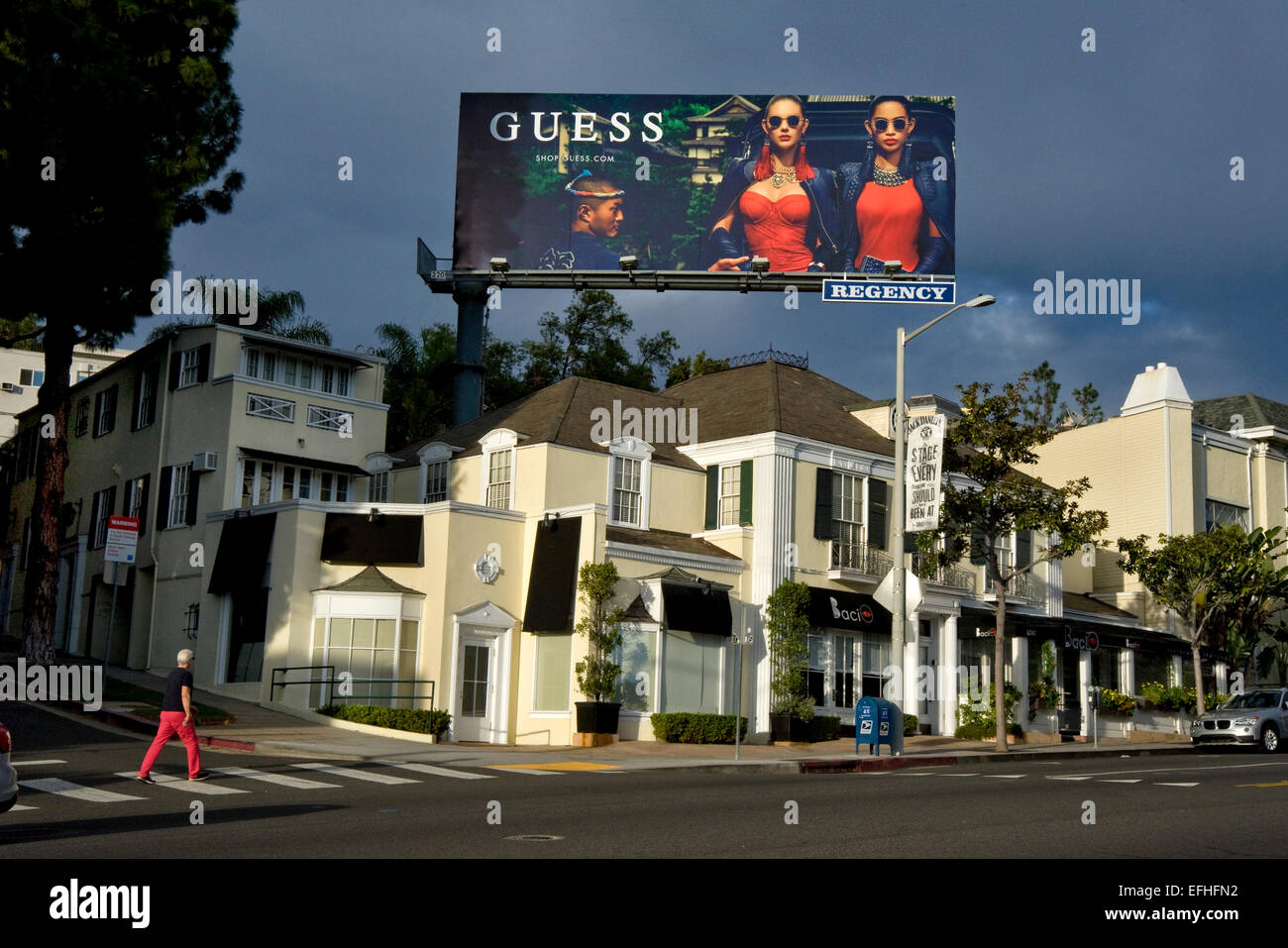 Denke Plakatwand am Sunset Strip Stockfoto