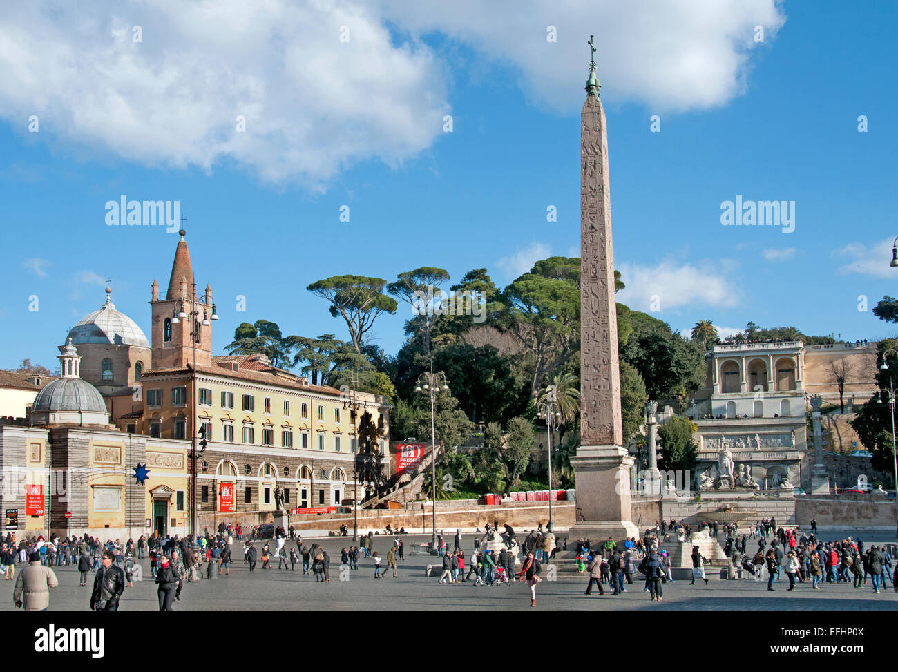 Obelisco Flaminio, ägyptischer Obelisk Pincio Terrasse, Piazza del Popolo Rom Latium Italien Italienisch Stockfoto