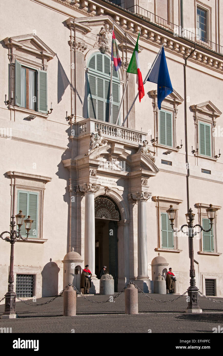 Quirinalspalast, Palazzo del Quirinale, Residenz des Präsidenten der italienischen Republik Rom Italien Italienisch Stockfoto