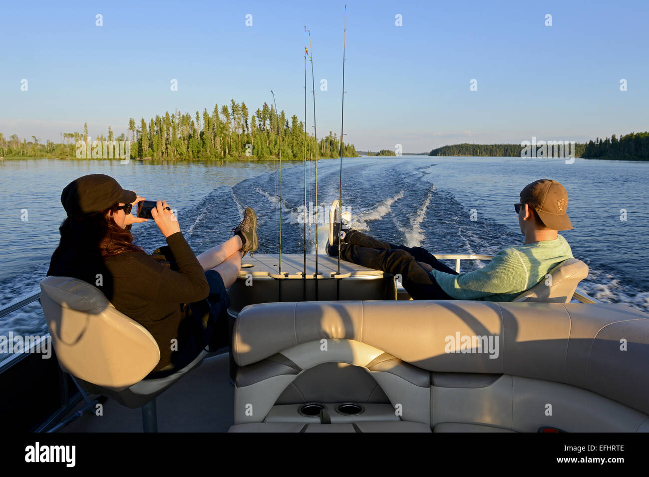 Otter Lake Angelausflug, Missinipe, Saskatchewan, Kanada Stockfoto