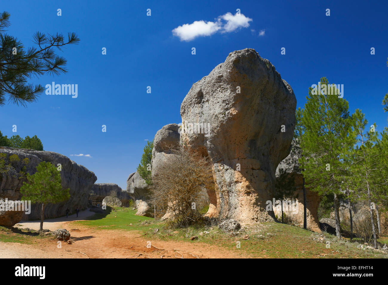 Ciudad Encantada, Enchanted City, Felsformationen, Serrania de Cuenca, Cuenca Provinz, Region Kastilien-La Mancha, Spanien. Stockfoto