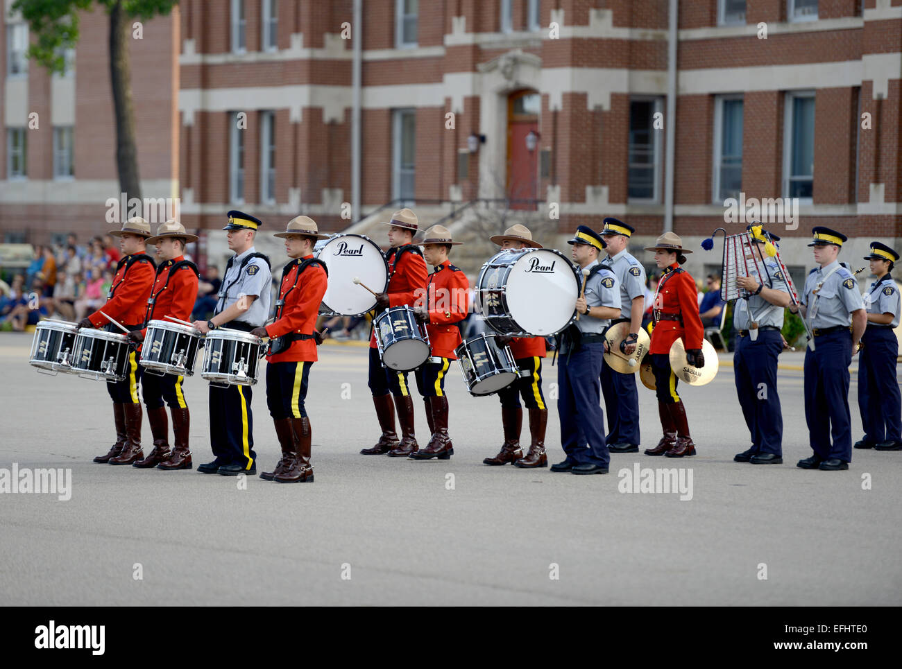 Marching Band, Royal Canadian montiert Polizei Depot, RCMP Ausbildungsakademie in Regina, Saskatchewan, Kanada Stockfoto