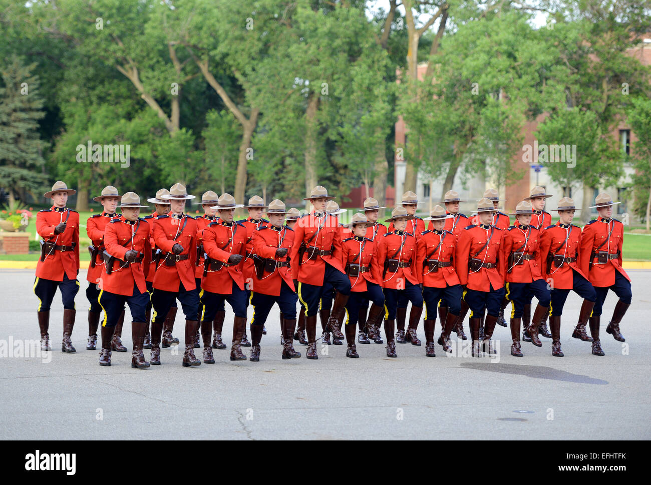 Mounties, Royal Canadian montiert Polizei Depot, RCMP Ausbildungsakademie in Regina, Saskatchewan, Kanada Stockfoto