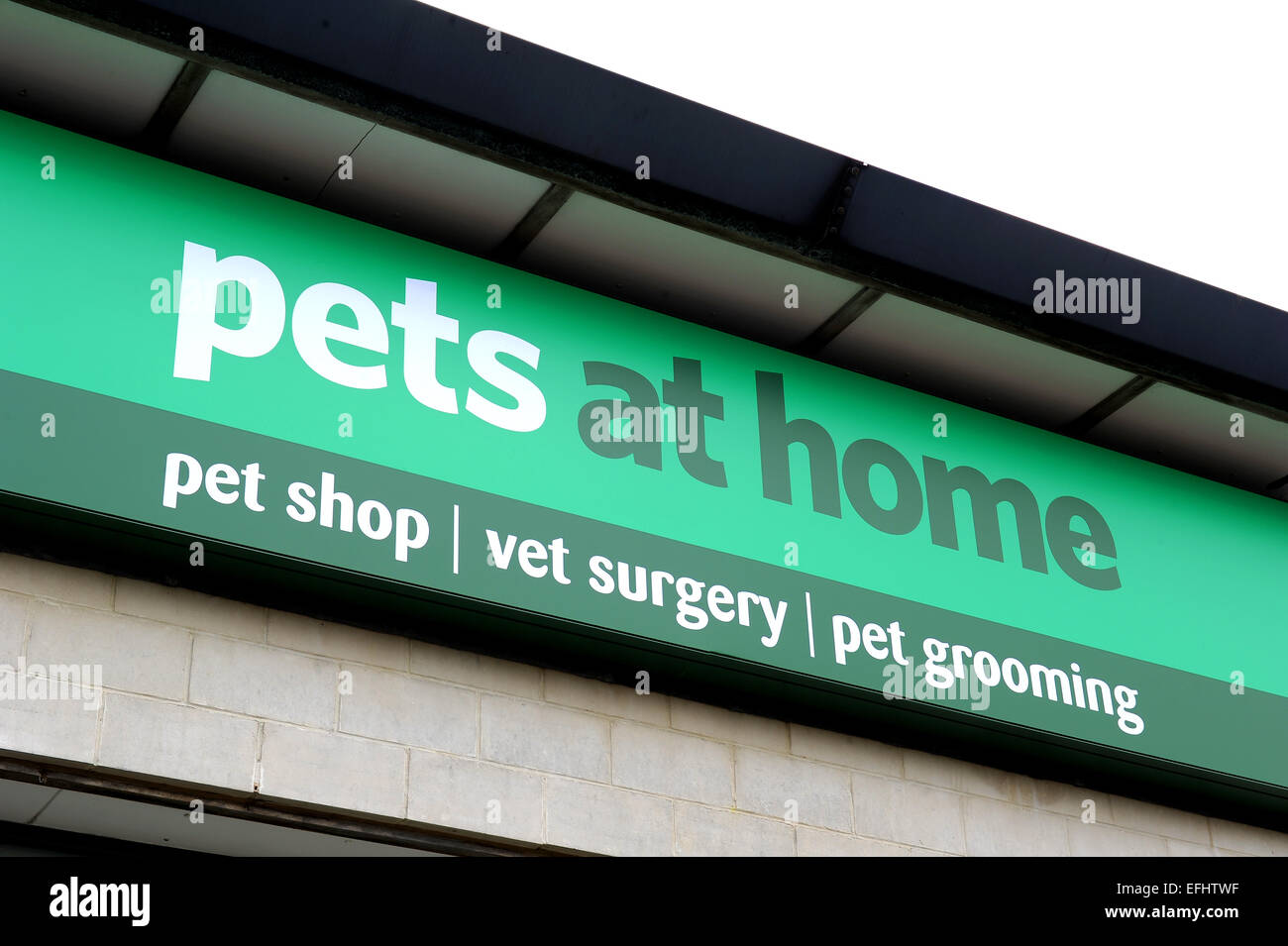 Haustiere zu Hause lagern Schild, England, UK Stockfoto