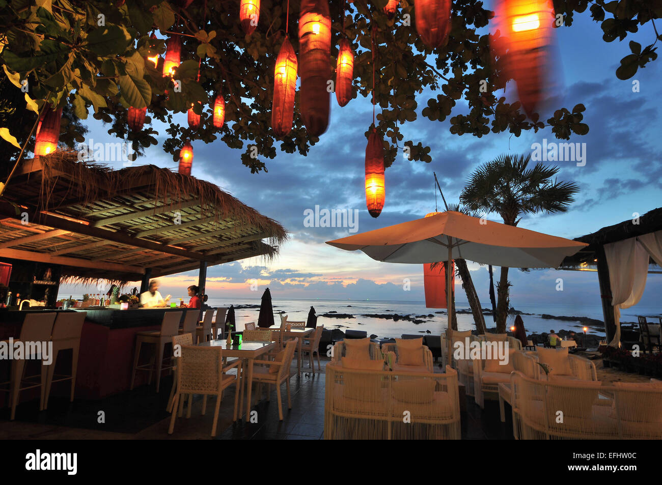 am Khao Lak Strand, Khao Lak, Andamanensee, Thailand, Asien Stockfoto