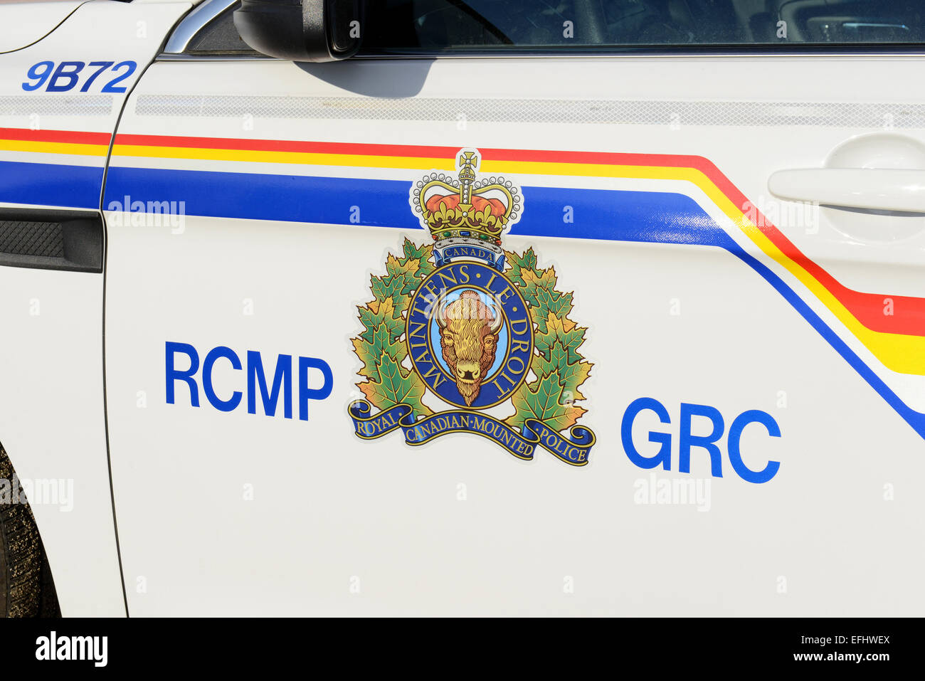 Kanada, Polizei Auto Logo Abzeichen, RCMP Polizeiauto Stockfotografie -  Alamy