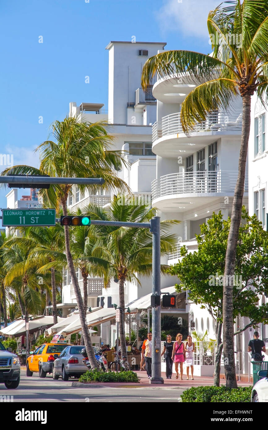 Eindruck am Ocean Drive, South Beach, Miami, Florida, USA Stockfoto