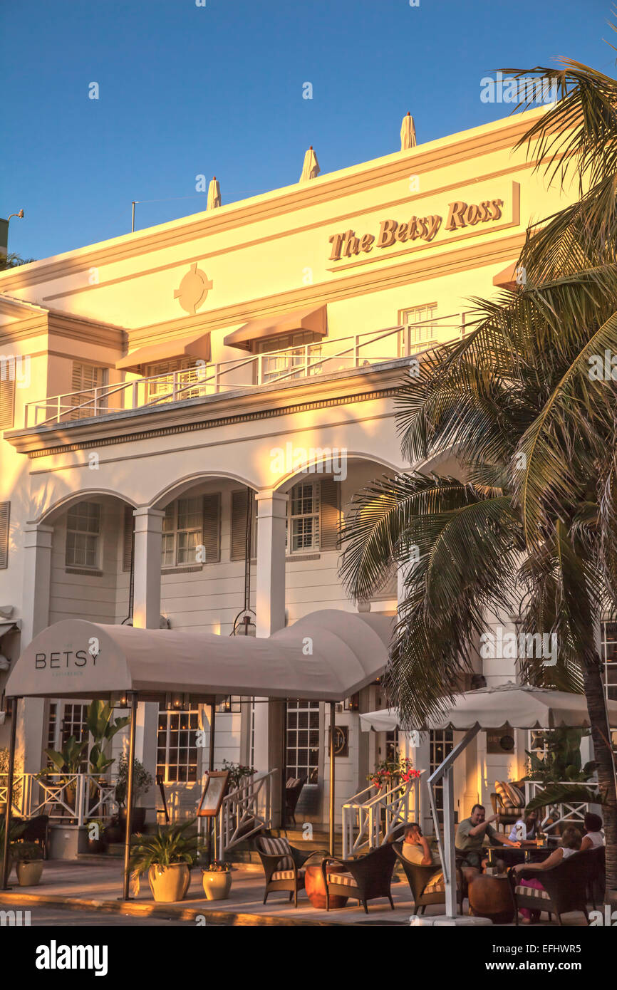 Hotel der Betsy, Ocean Drive, South Beach, Miami, Florida, USA Stockfoto