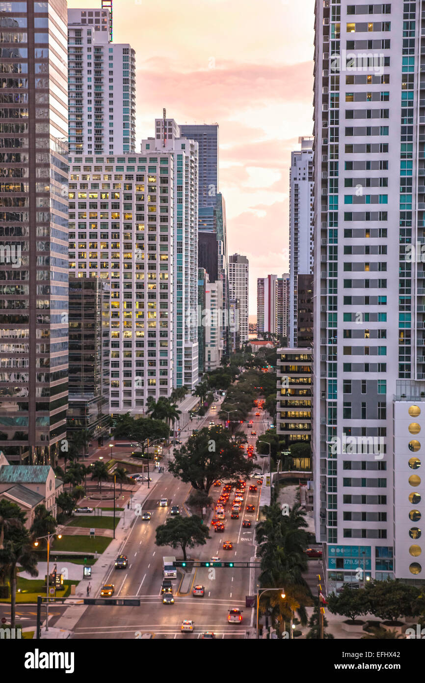 Blick über die Innenstadt von Miami, Miami, Florida, USA Stockfoto