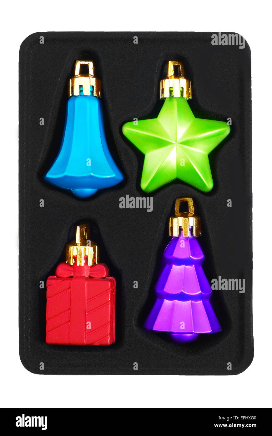 Weihnachts-Dekoration auf weiß gesetzt Stockfoto