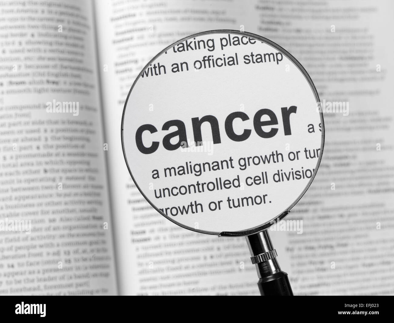 Hervorhebung von Krebs Wörterbuch Stockfoto