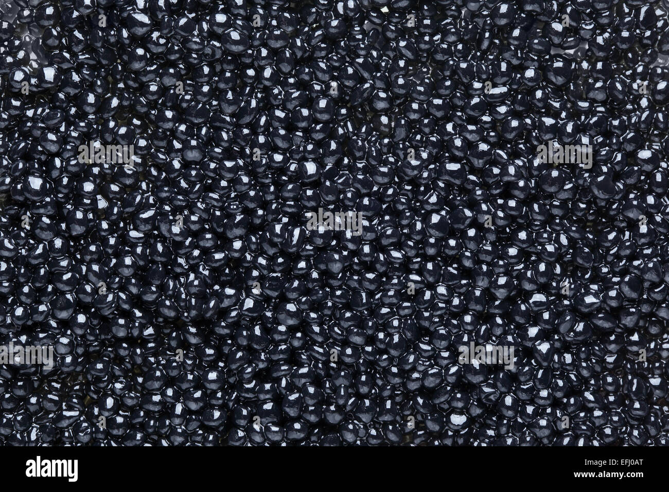 Schwarzer Kaviar Textur hautnah Stockfoto