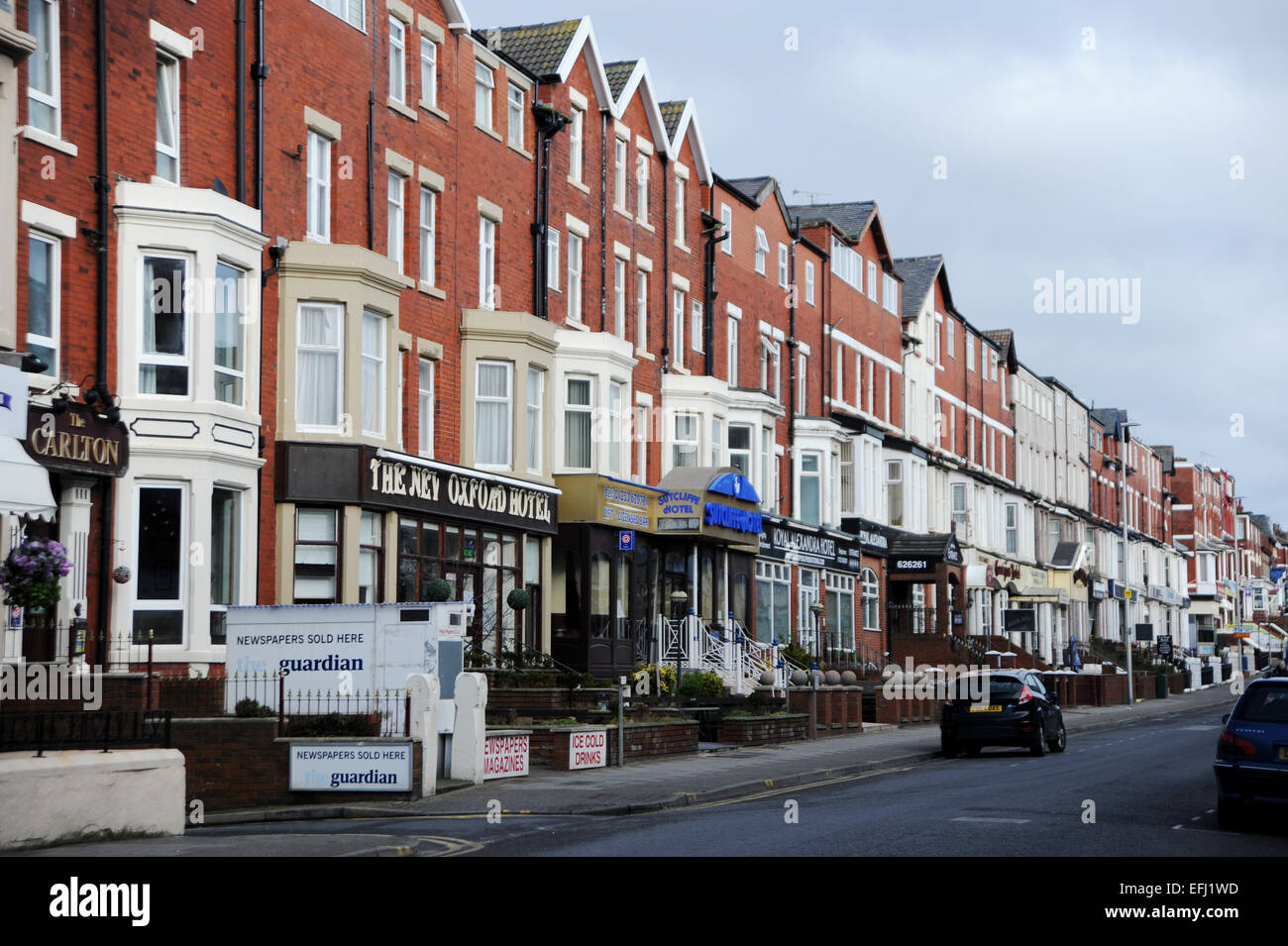 Blackpool Lancashire, UK-typische kleine Hotels und Bed & Breakfast Pensionen Stockfoto