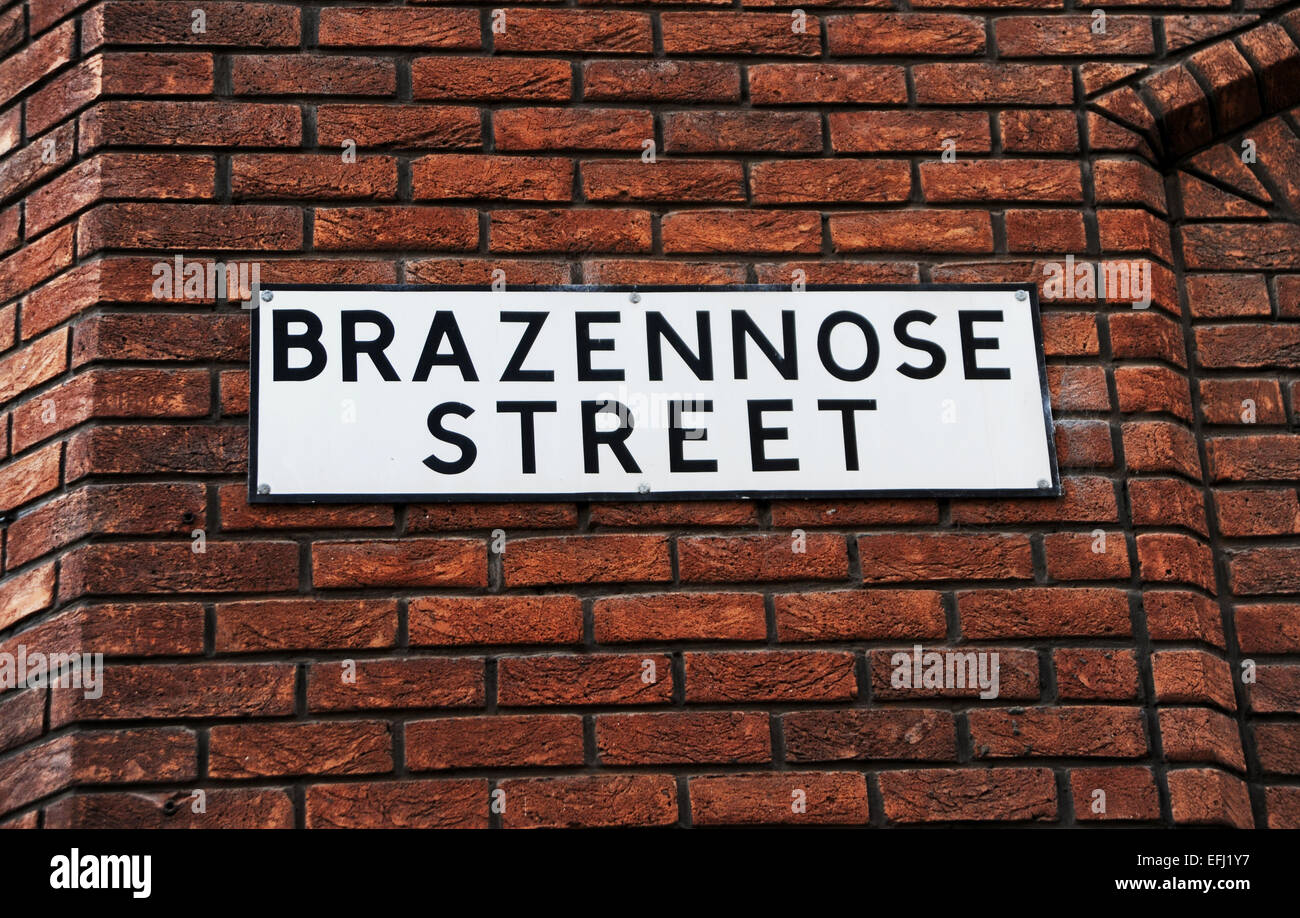 Manchester Lancashire UK - Brazennose Street im Stadtzentrum Stockfoto