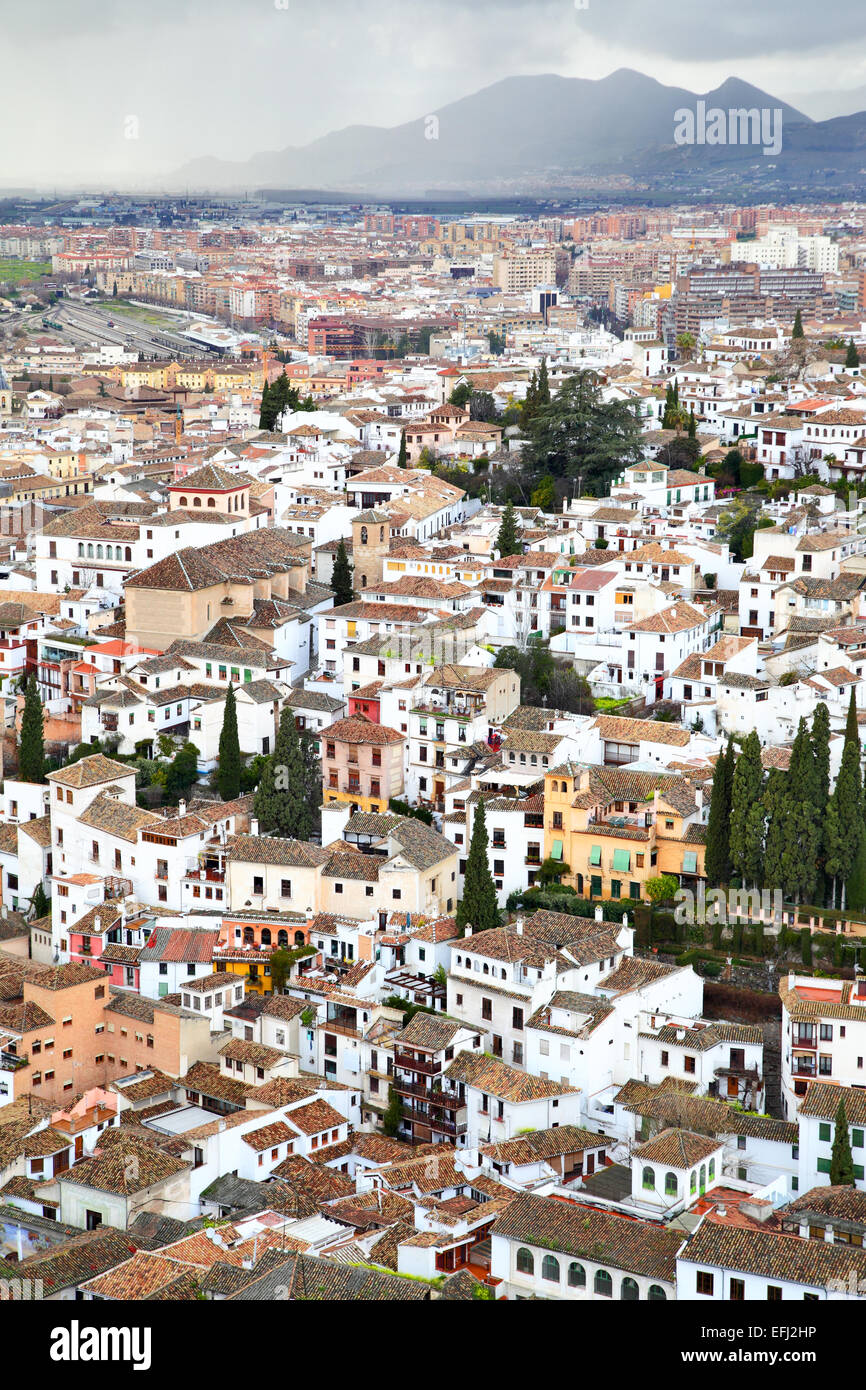Panoramablick von Granada, Spanien Stockfoto