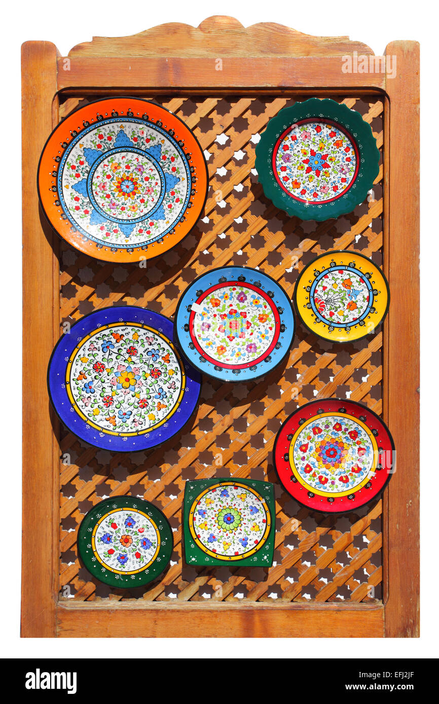 Typisch bunte Keramik-Platten Stockfoto