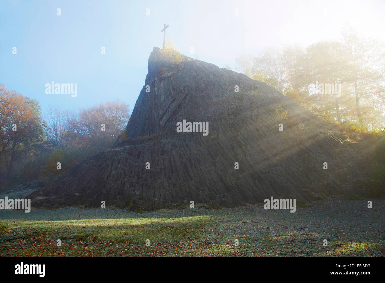 Druide Rock, Druidenstein bei Herkersdorf, Basalt Bildung, Westerwald, Rheinland-Pfalz, Deutschland, Europa Stockfoto