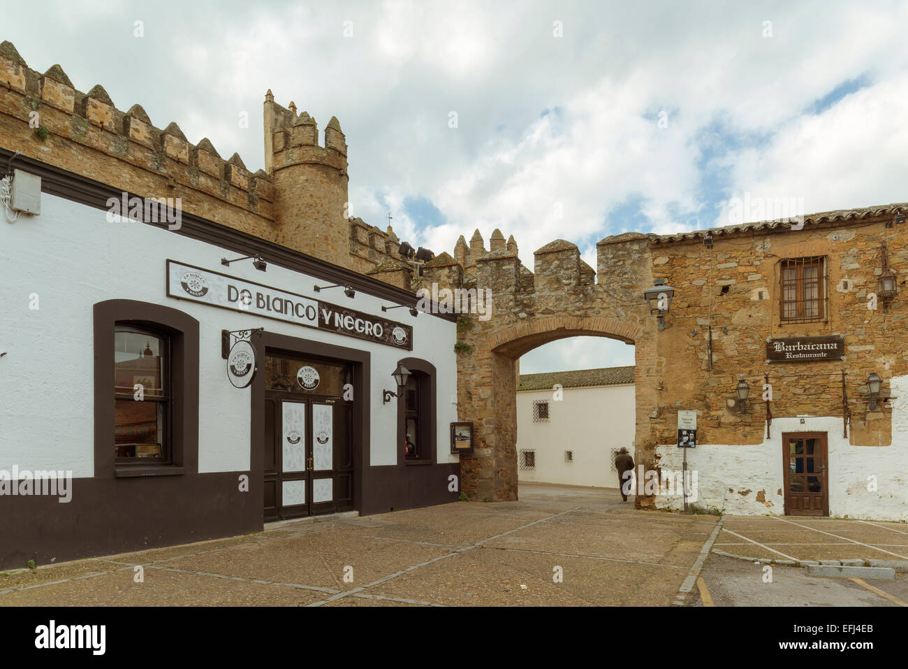 Parador Nacional des Tourismus in Schloss de Zafra. Badajoz, Extremadura, Spanien, Europa. Stockfoto