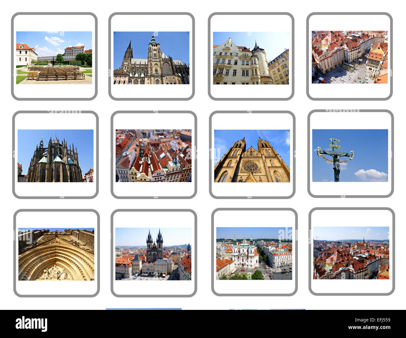 Reisen Sie Collage von Prag, Hauptstadt der Tschechischen Republik Stockfoto