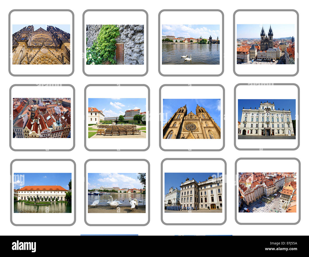 Reisen Sie Collage von Prag, Hauptstadt der Tschechischen Republik Stockfoto