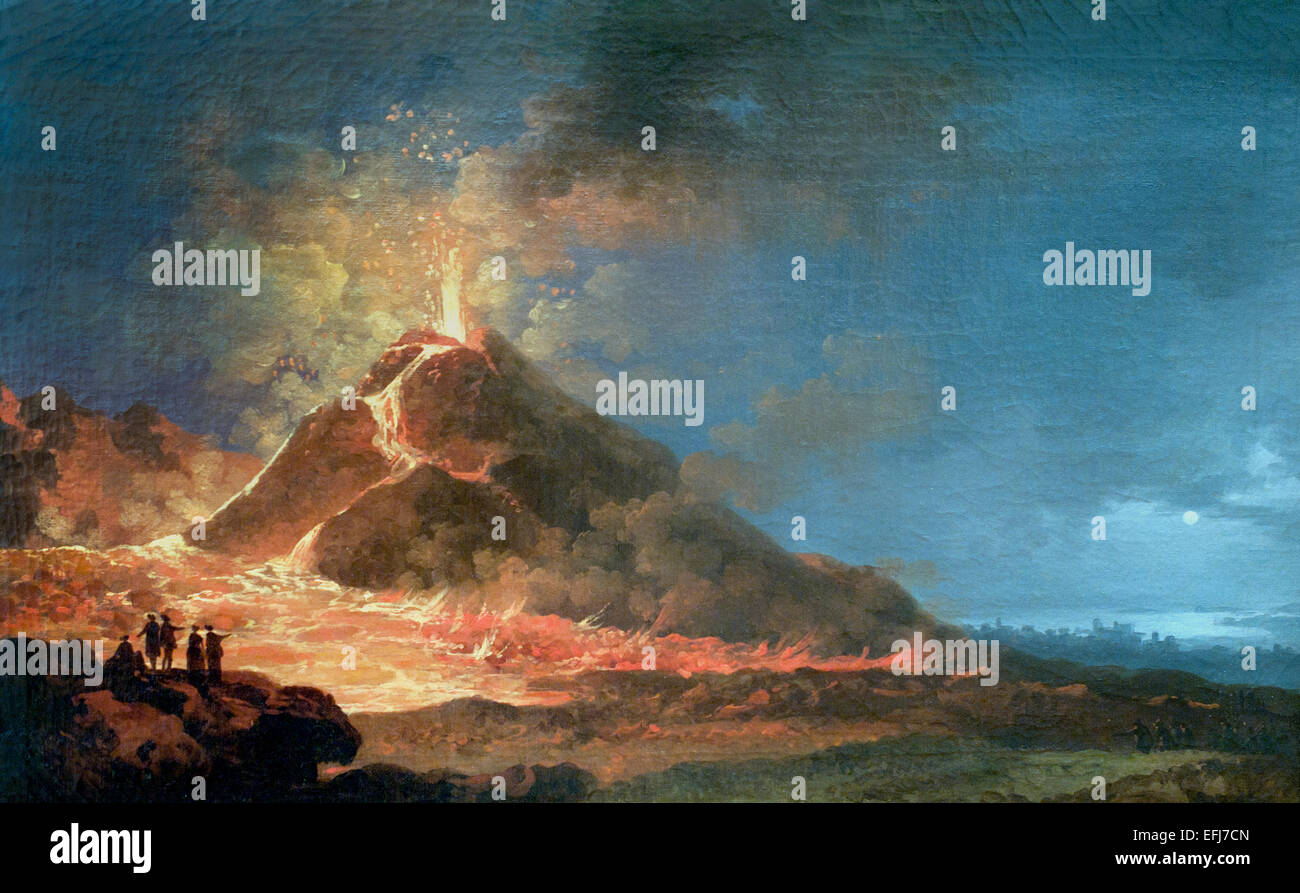 Der Ausbruch des Vesuv am 14 kann 1771 (Neapel Italien) Pierre Jacques Volaire 1729-1802 Frankreich Französisch Stockfoto