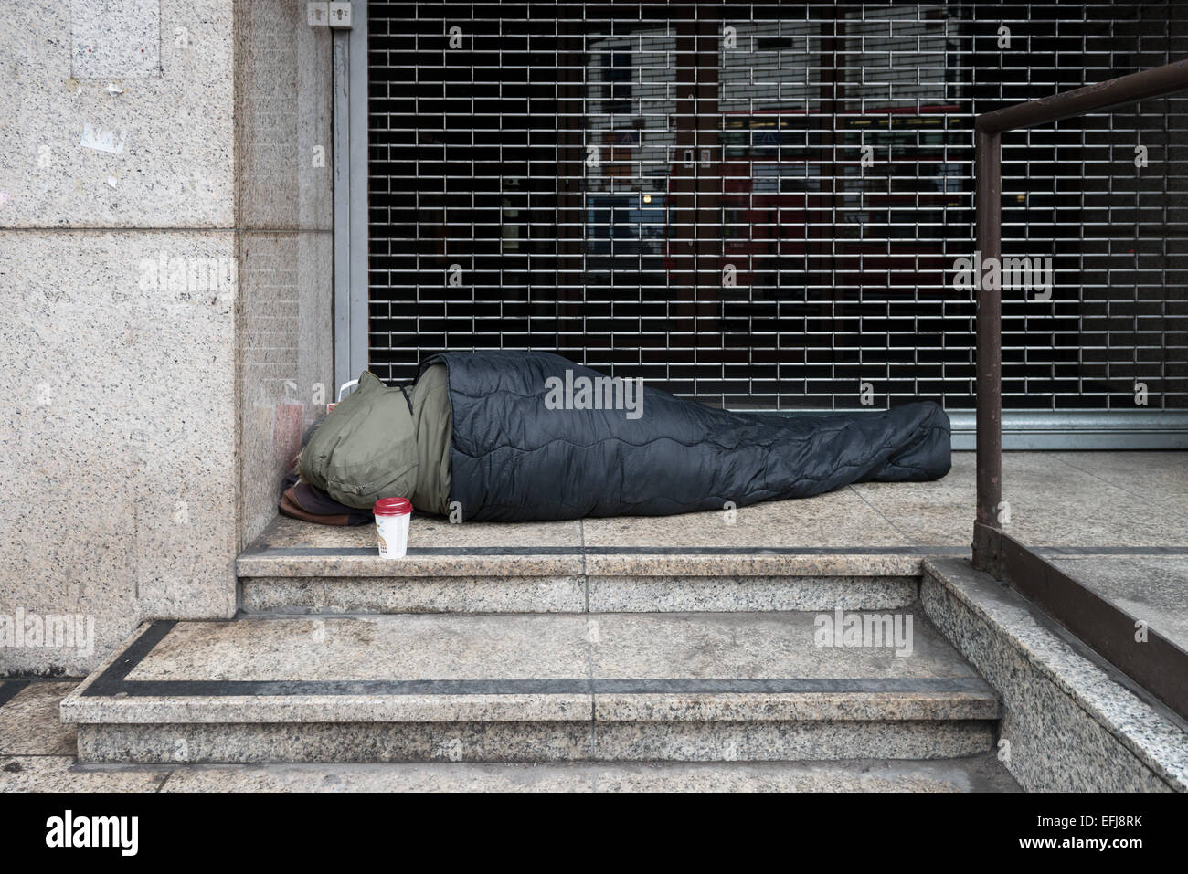 Obdachlosen Mann der Straße in London Stockfoto