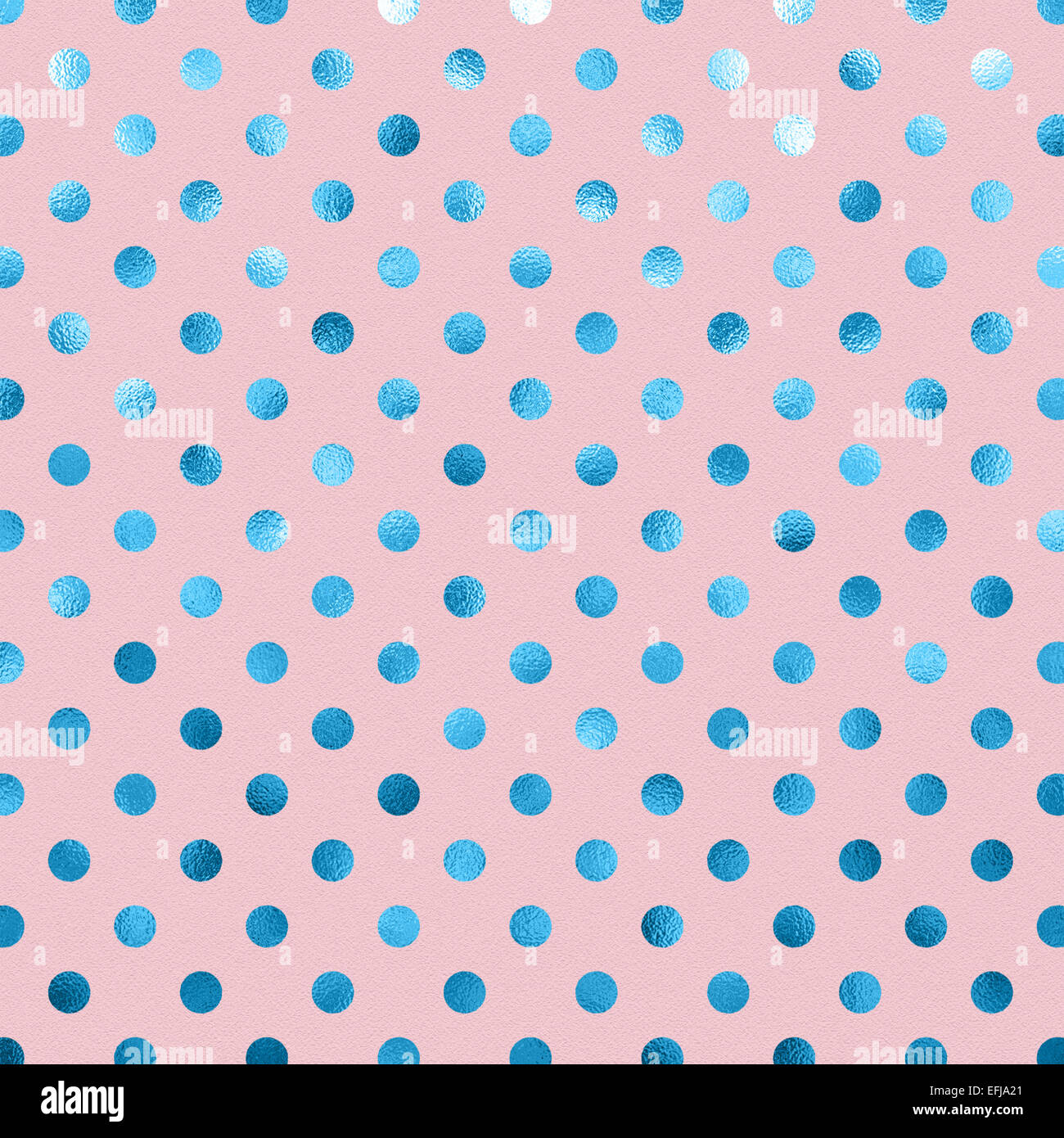 Pulver rosa Baby Blau Metallfolie Polka Dot Muster Swiss Dots Textur Papier Farbe Hintergrund Stockfoto
