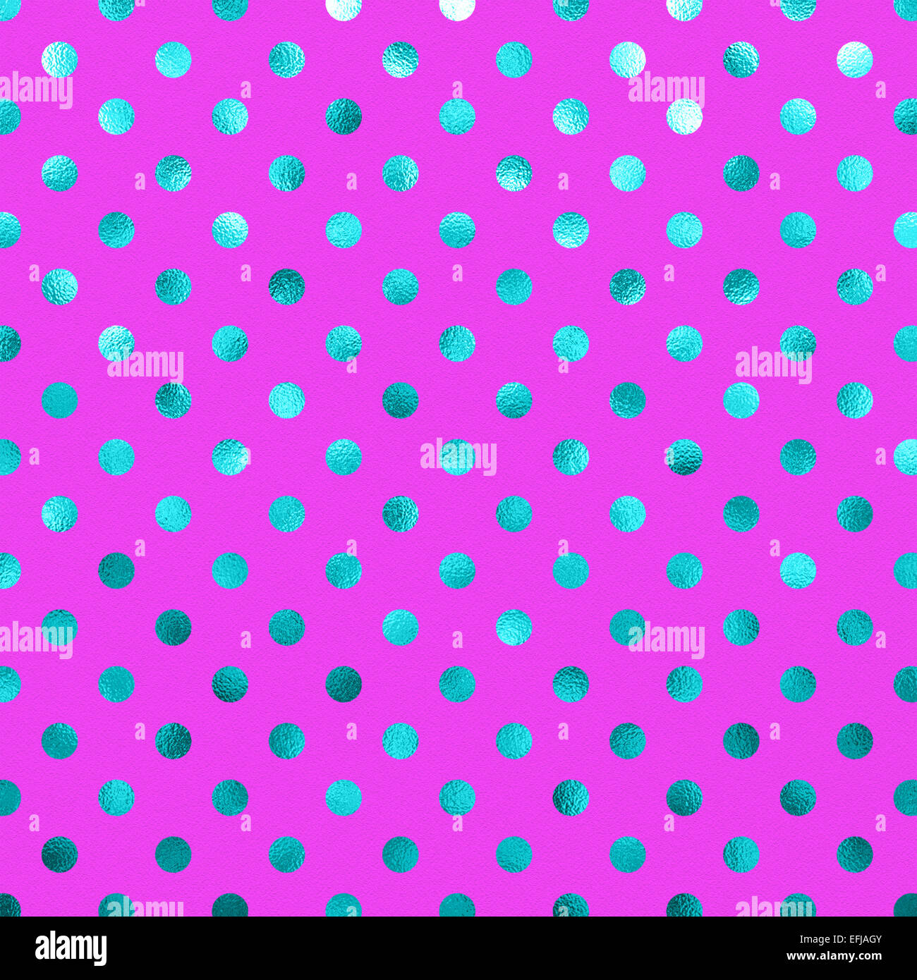 Rosa Petrol / blau Metallic Folie Polka Dot Muster Swiss Dots Textur Papier Farbe Hintergrund Stockfoto