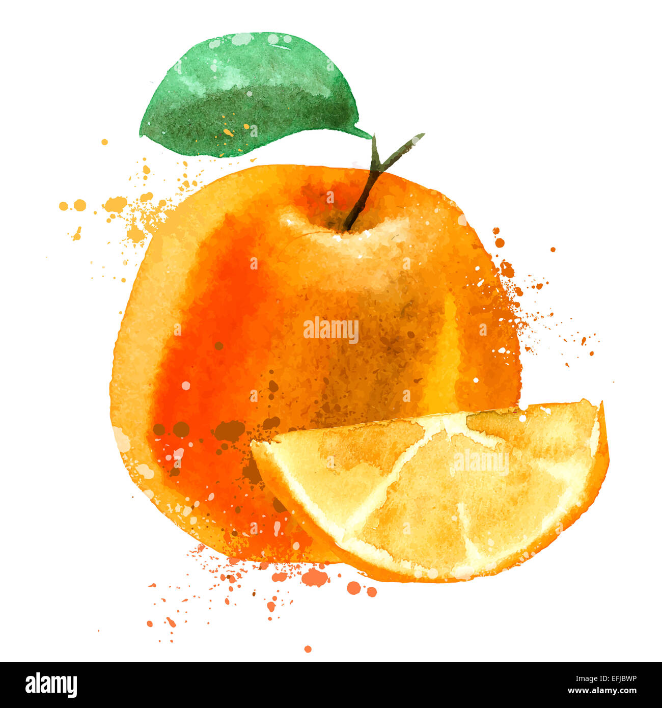 Orange Vektor-Logo-Design-Vorlage. Symbol für Obst oder Essen. Stockfoto