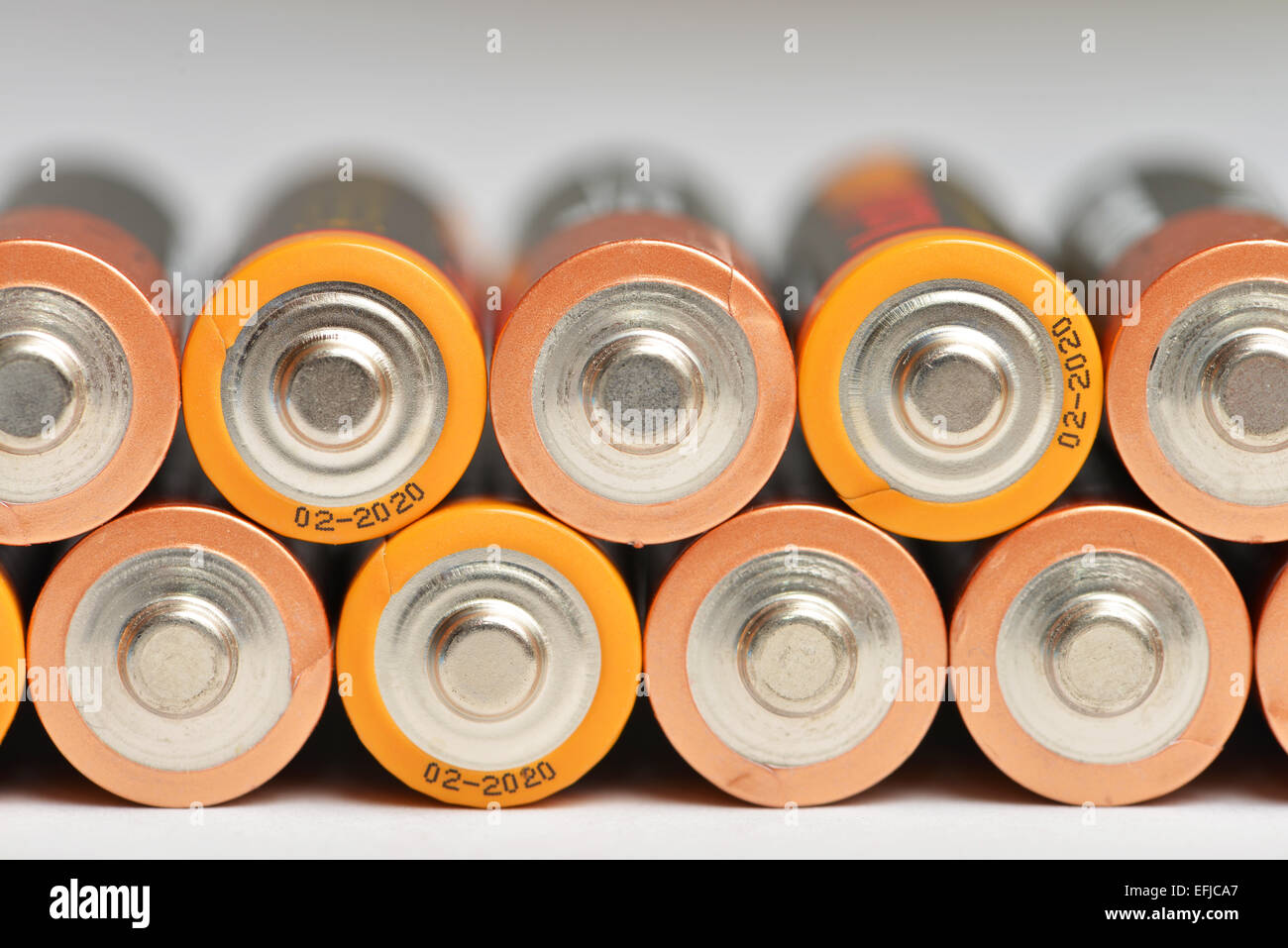 Batterien oder elektrochemische Zellen Stockfoto