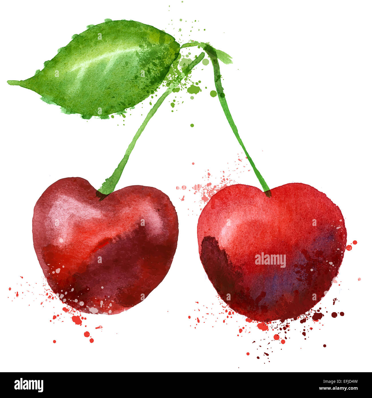 Kirsche Vektor-Logo-Design-Vorlage. Symbol für Obst oder Essen. Stockfoto