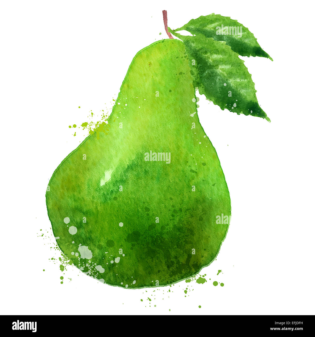 Birne-Vektor-Logo-Design-Vorlage. Symbol für Obst oder Essen. Stockfoto