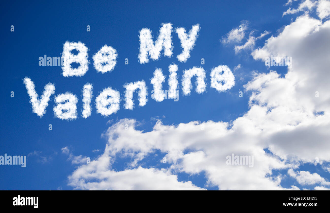 My Valentine Cloud Text in den Himmel Stockfoto