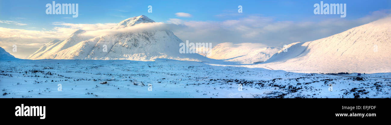Panoramablick über Glencoe, West Highlands Stockfoto