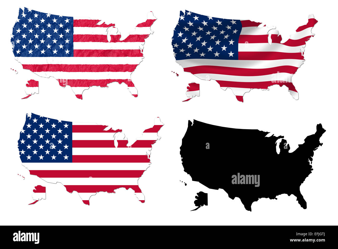 Flagge der Vereinigten Staaten über Karte collage Stockfoto