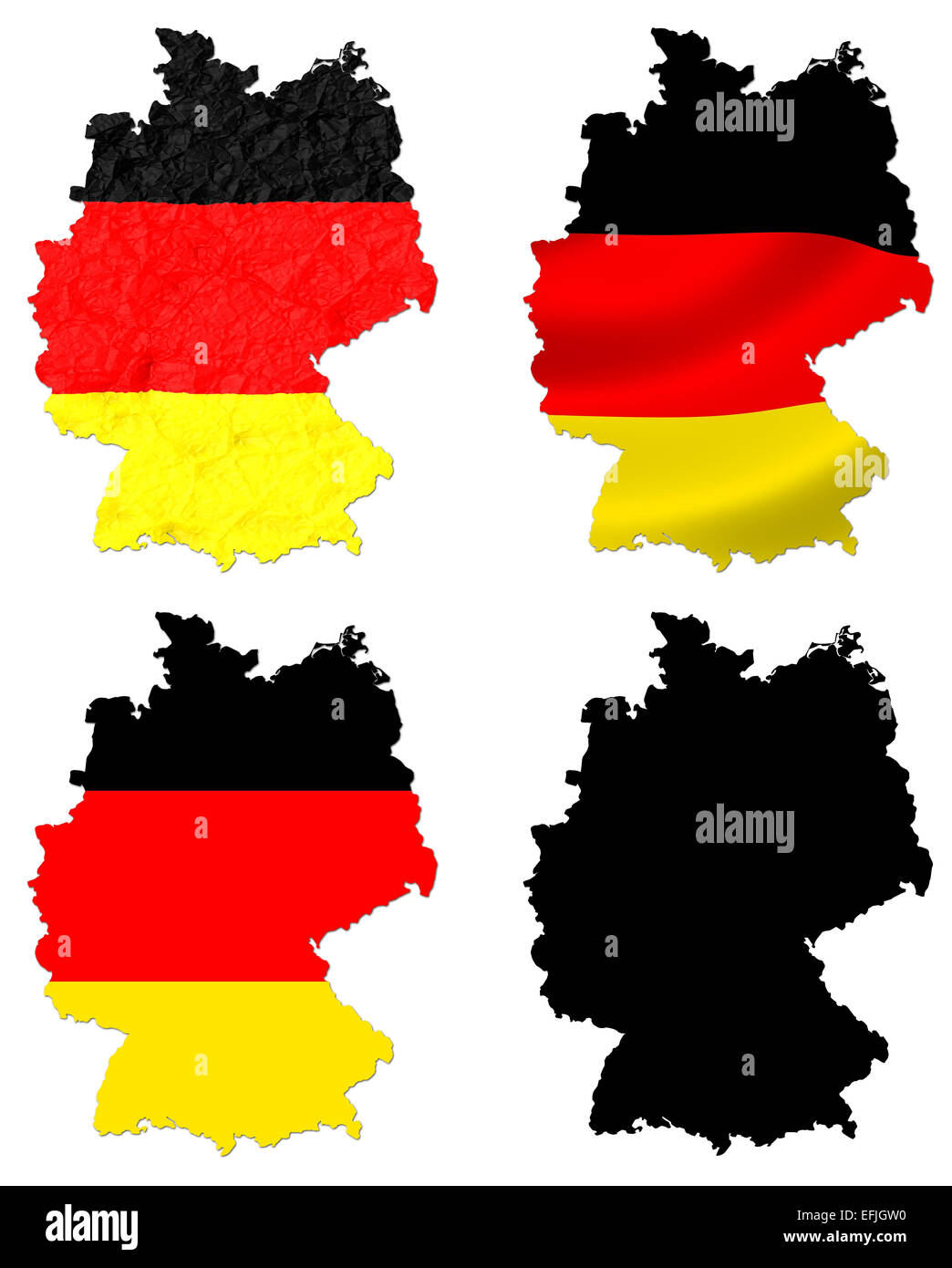 Deutschland-Flagge über Karte Stockfoto