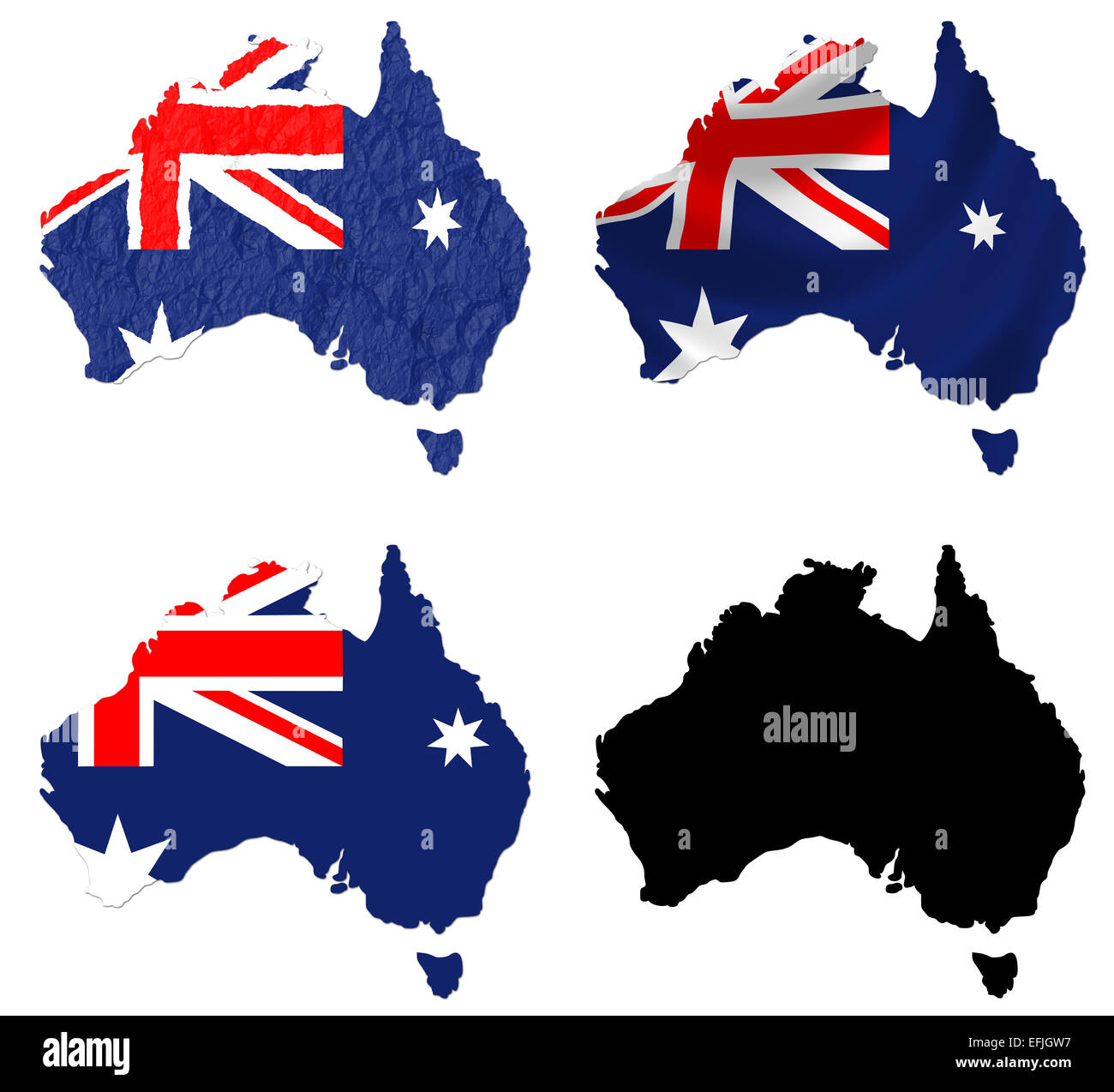 Australien-Flagge über Karte Stockfoto