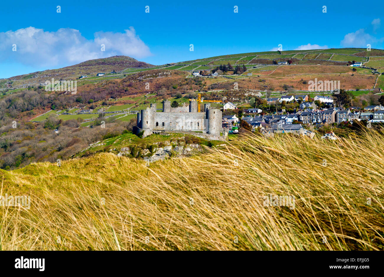 Harlech Castle in Gwynedd Snowdonia North Wales UK eine mittelalterliche Festung gebaut von Edward 1 1289 jetzt zum Weltkulturerbe Stockfoto