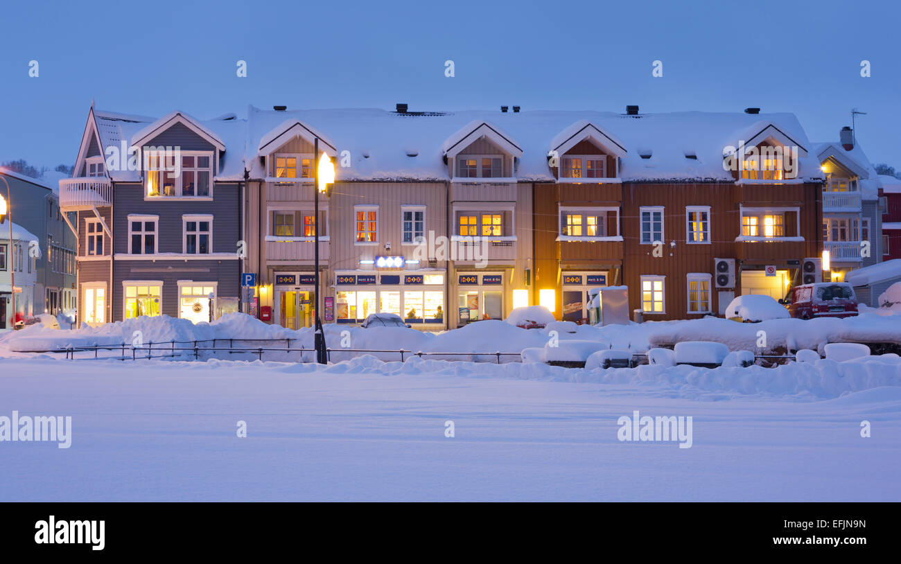 Kabelvag im Abendlicht, Austvagoya, Lofoten, Nordland, Norwegen Stockfoto