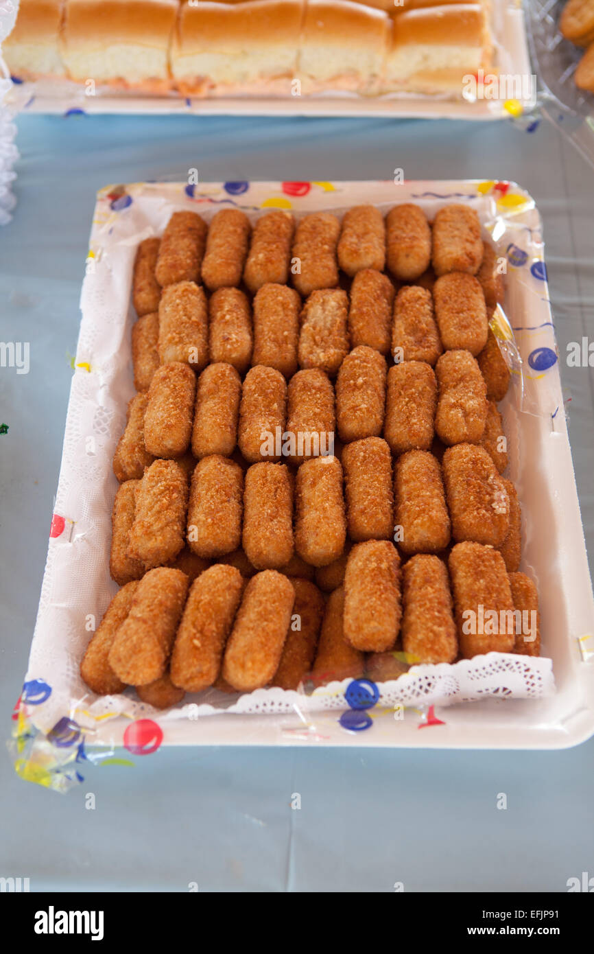 Kubanische Küche, Schinken Croquetas Croquetas Stockfoto