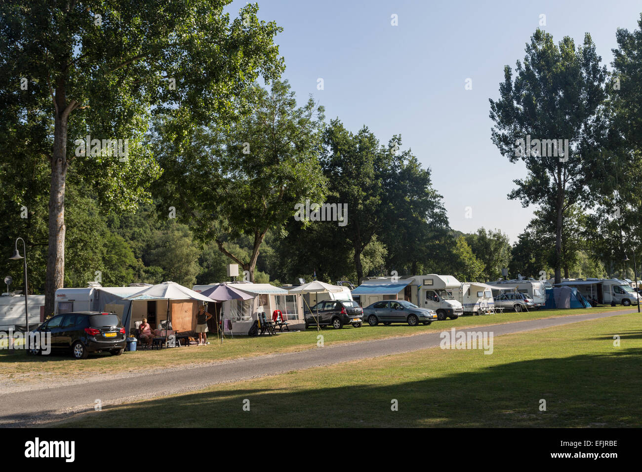 Campingplatz in Wertheim-Bettingen, Deutschland Stockfoto