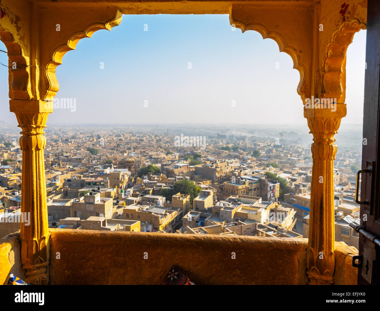 Stadtbild Ansicht von Jaisalmer Fort, Rajasthan, Indien Stockfoto