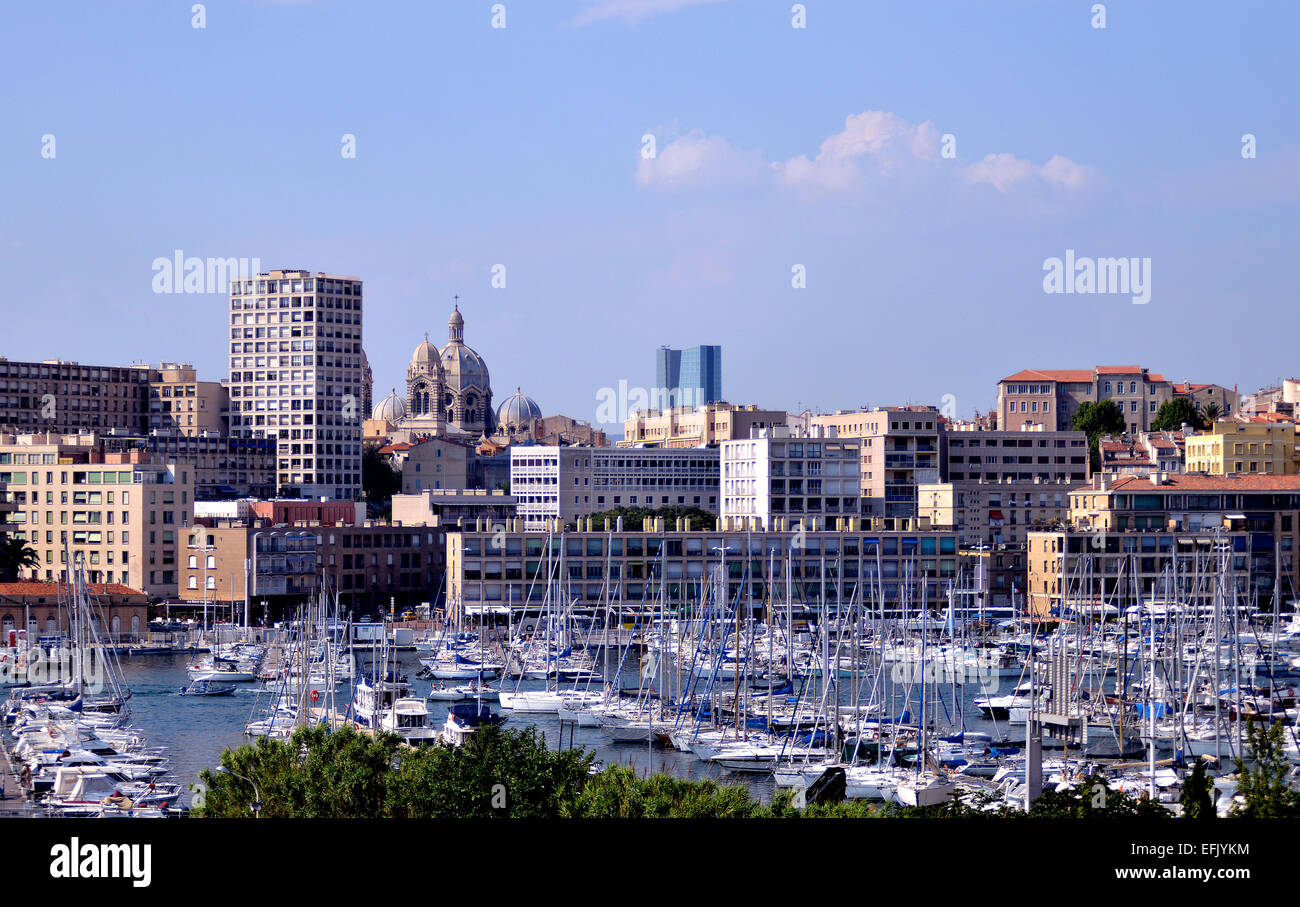 Marina Vieux Port Marseille Bouches du Rhone Frankreich Stockfoto