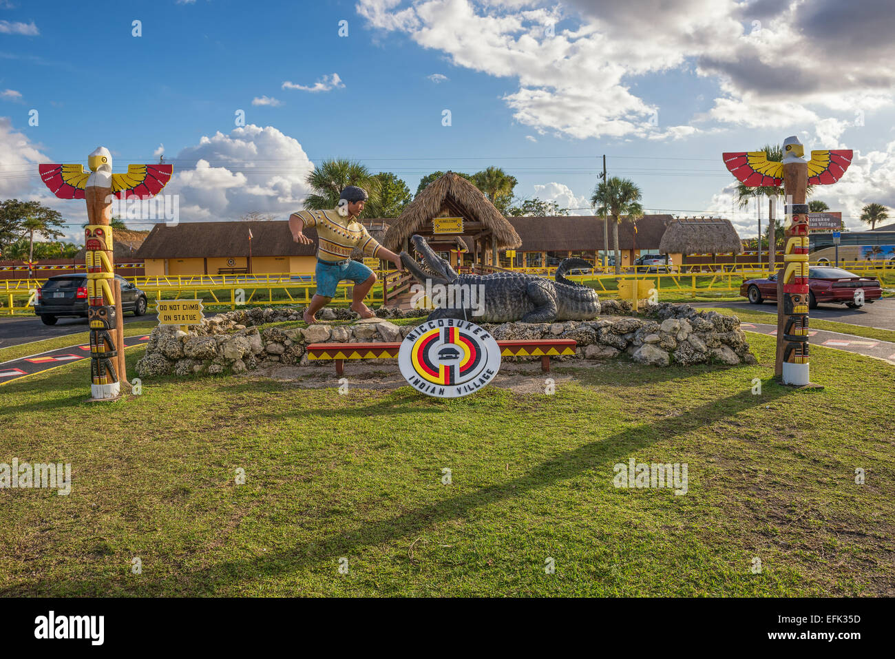 Eintritt in das Miccosukee Indian Village Stockfoto