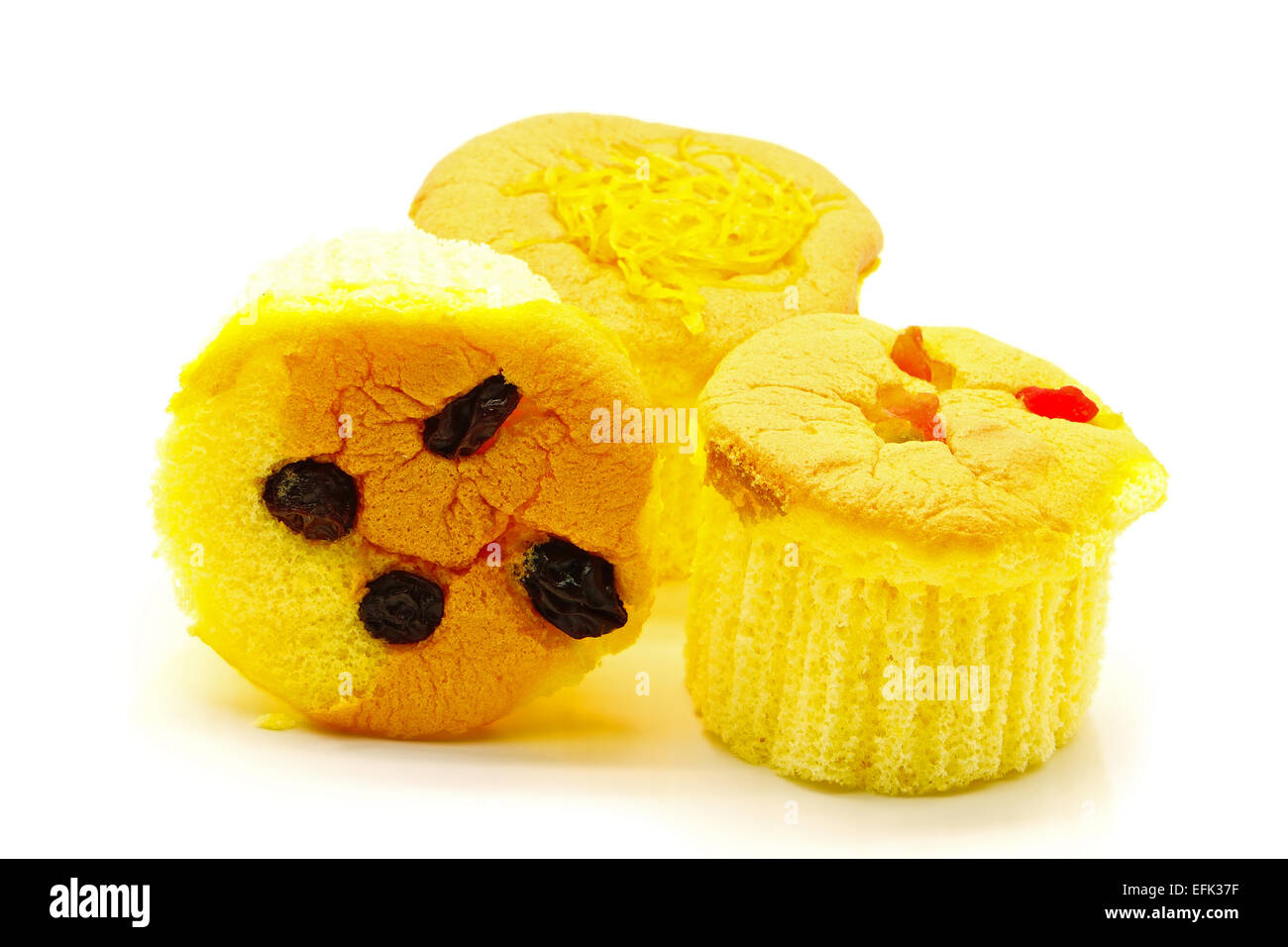 Leckere Muffin Kuchen, isoliert auf weiss Stockfoto