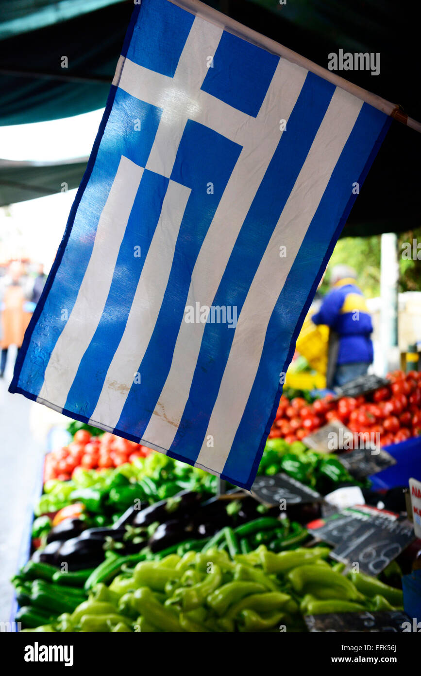 Griechischen Nationalismus auf dem Vormarsch nach den Wahlen von Januar 2015. Stockfoto
